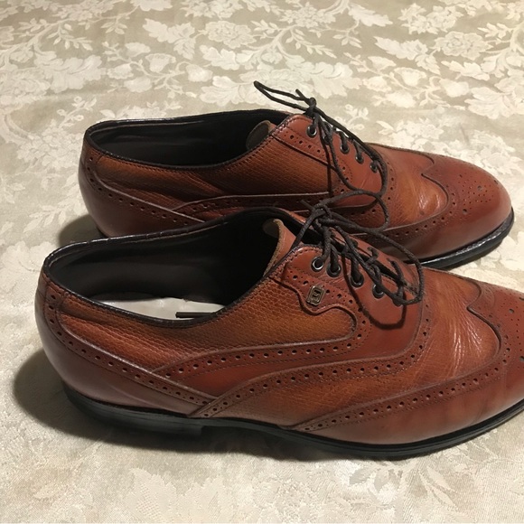 Pre-owned Foot Joy Men’s Brown Saddle Wingtip Classics 51128 - Size 10E - Picture 2 of 13